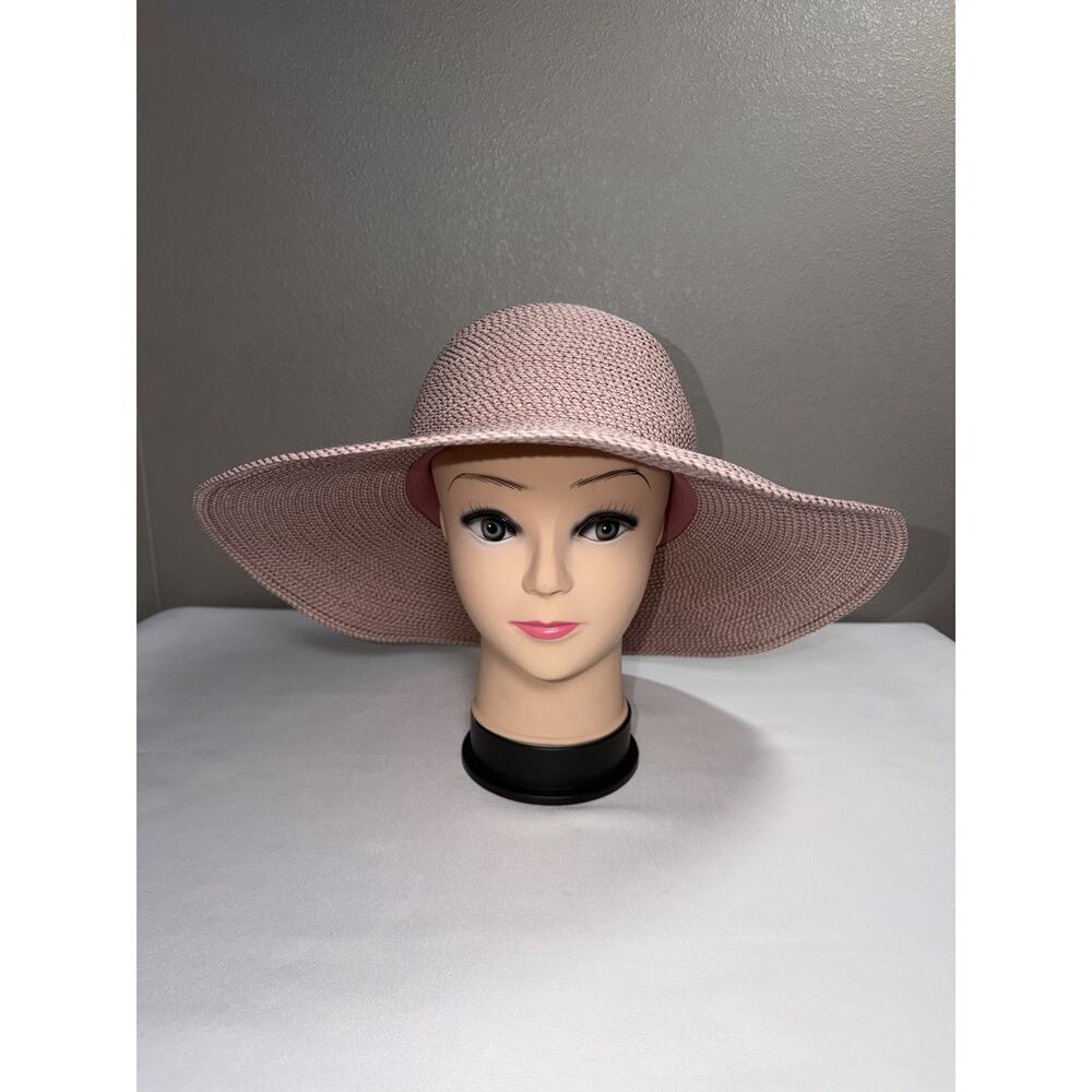 Eric Javits Women's Hampton Straw Packable Sun Hat Blush Pink UPF 50+ - Picture 4 of 11